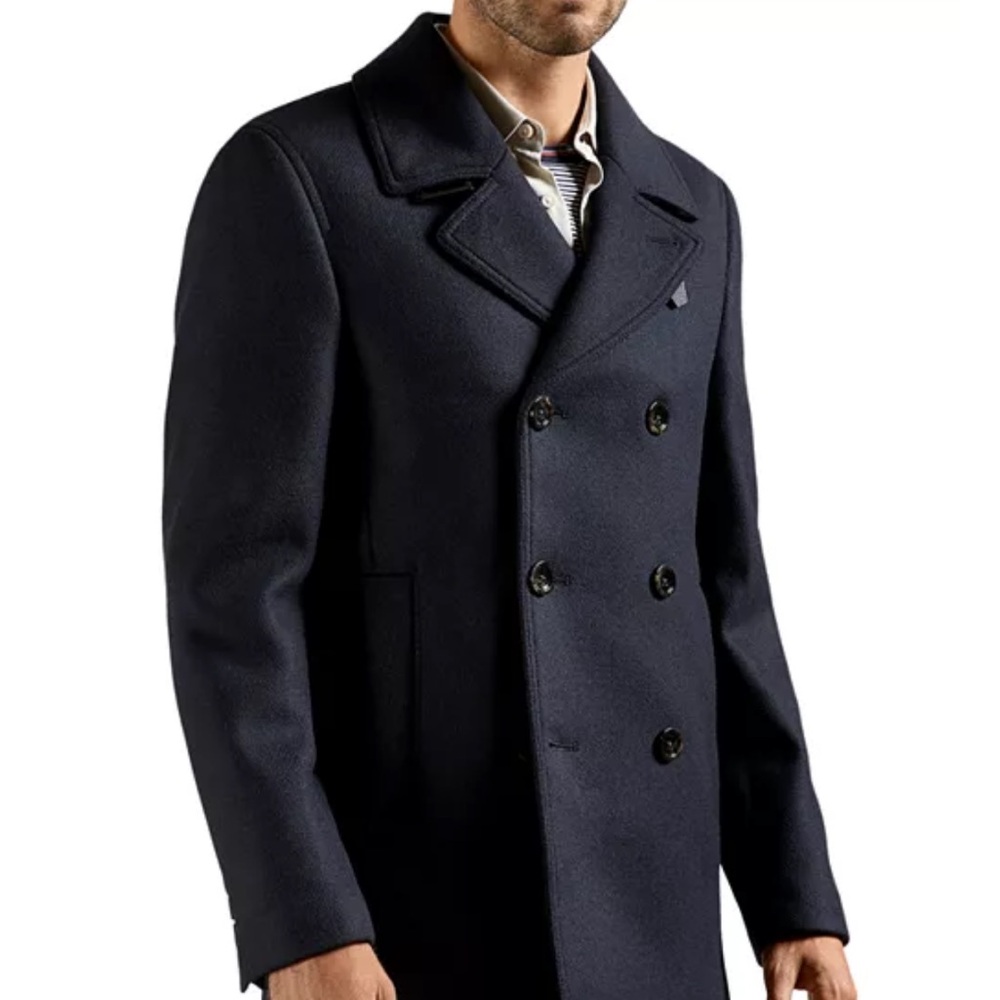 Ted Baker Men's Navy Peacoat